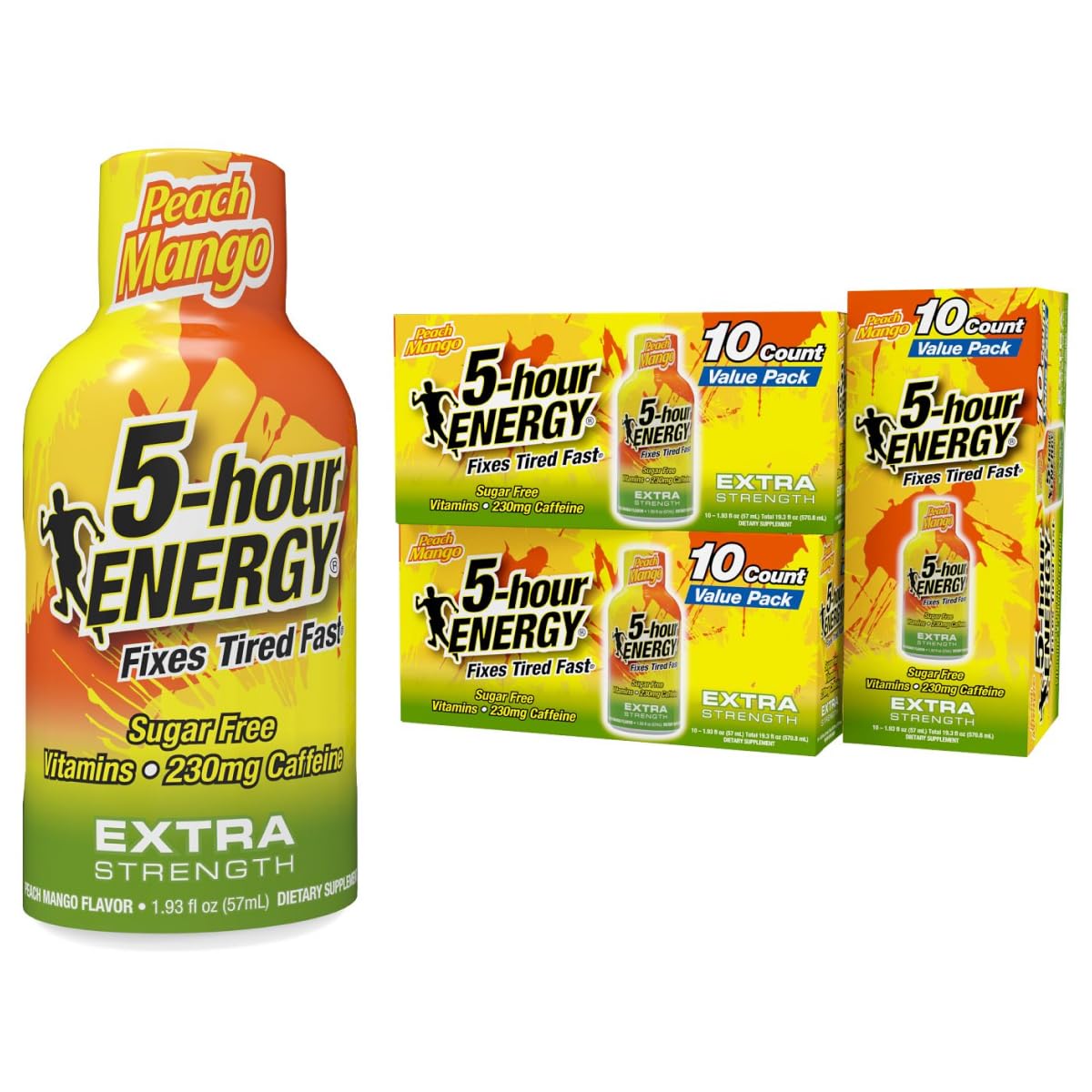5-hour ENERGY Extra Strength Energy Shot, Peach Mango Flavor