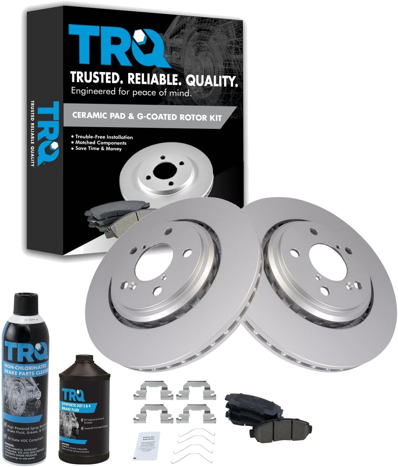 TRQ Front Brake Pad & Rotor Kit for Honda Odyssey & Passport