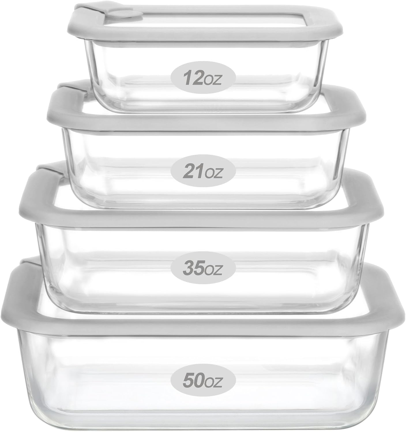 Glass Food Containers with Glass Lid for Fresh Food Storage