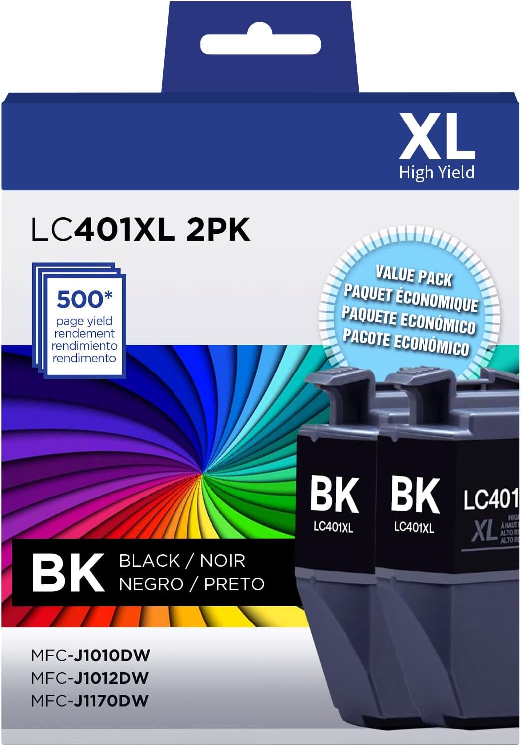 LC401 Black Ink Cartridges for Brother Printers - High Yield XL