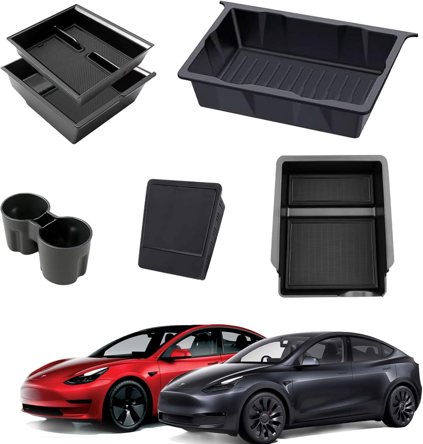 6PCS Center Console Organizer Tray for Tesla Model Y 2021 2024