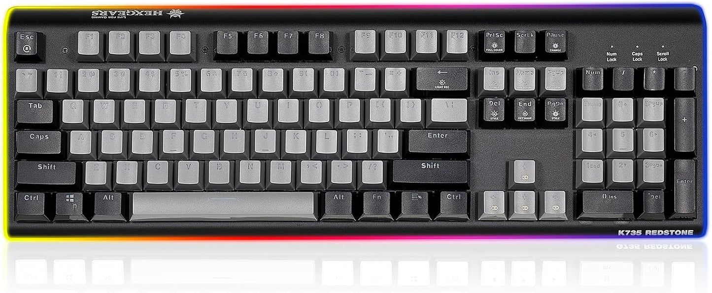 Full-Size Mechanical Gaming Keyboard with RGB Lighting and Switches