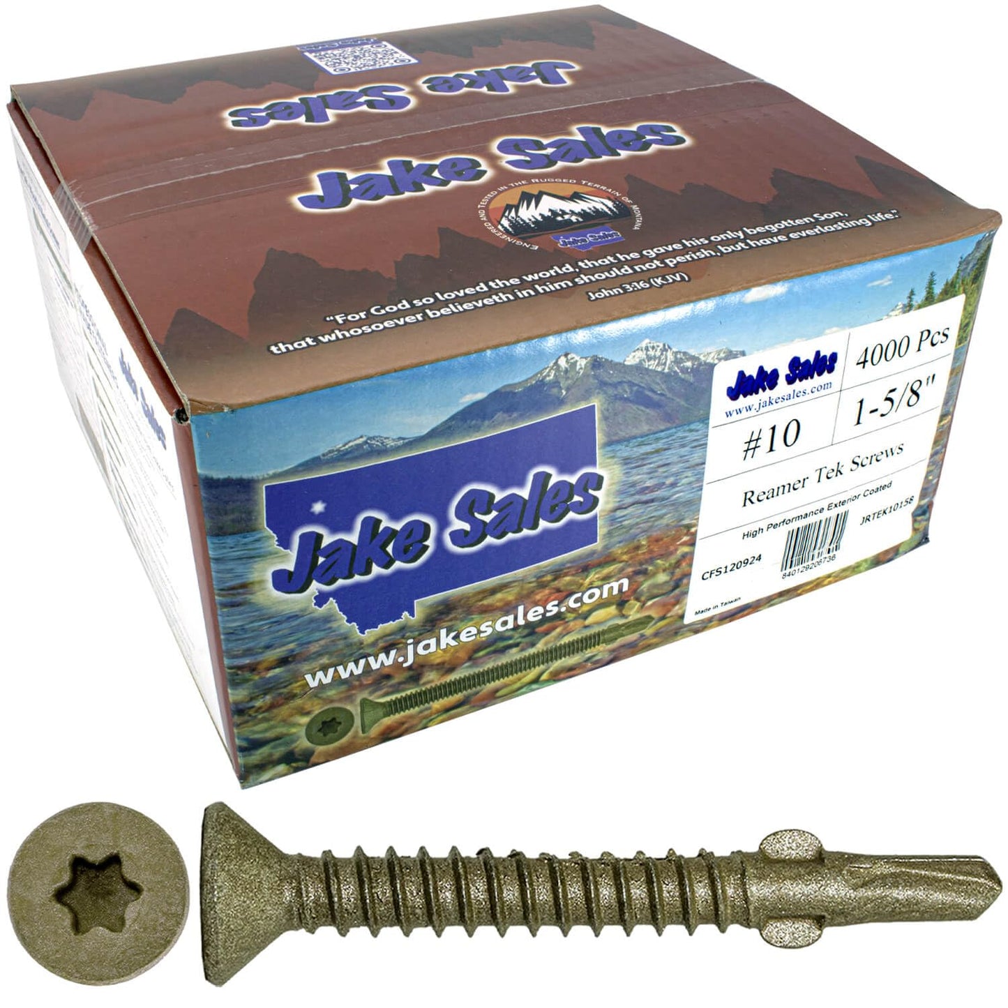 Jake Sales #10x1-5/8 Reamer Tek Torx Screws for Wood to Metal
