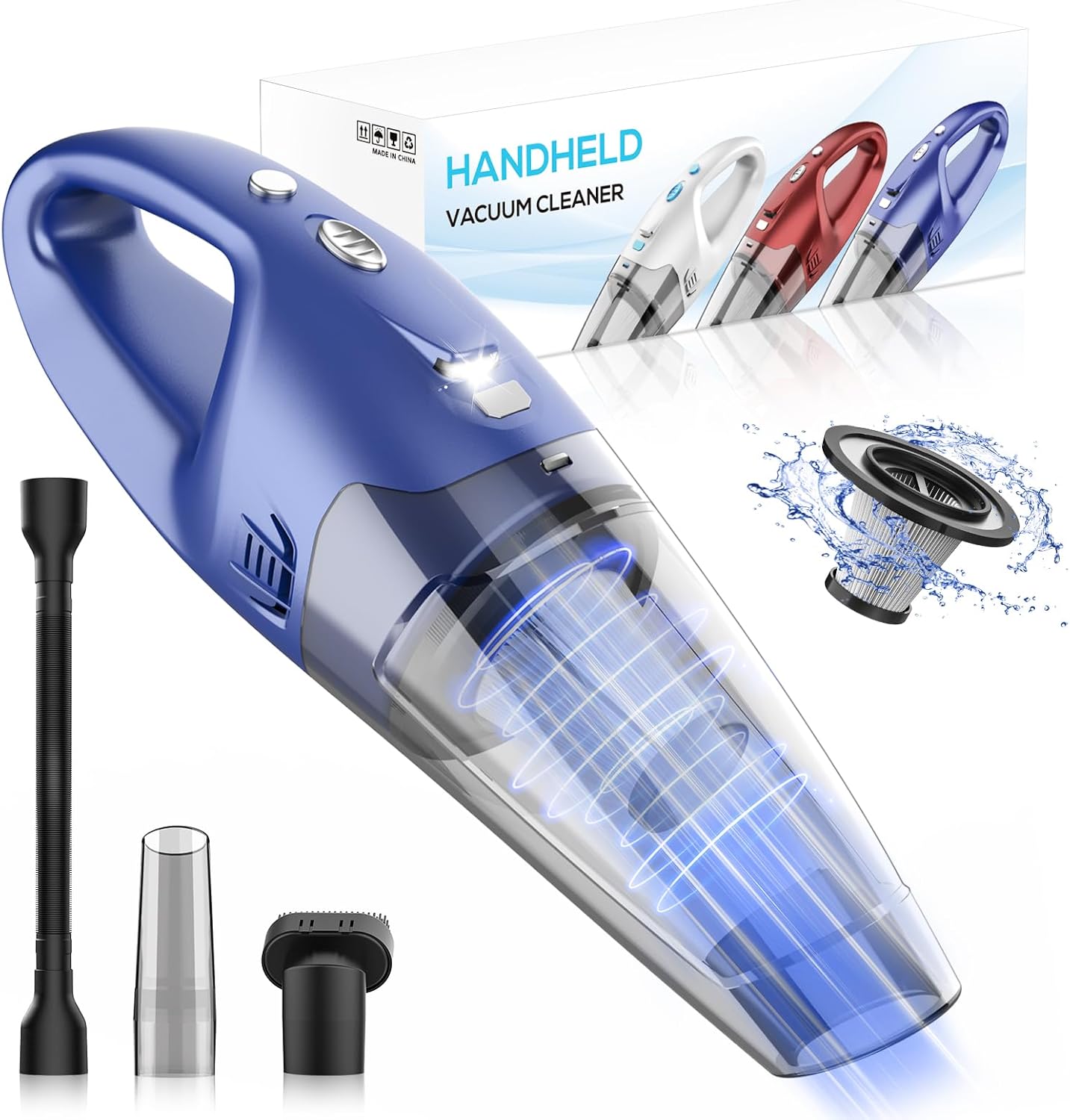 YOOHI Cordless Handheld Vacuum: Lightweight Dust Buster with LED Light