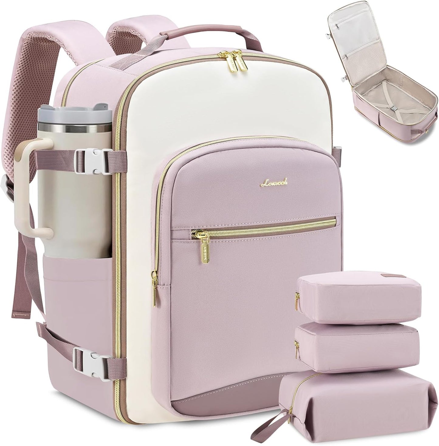 LOVEVOOK Large Travel Backpack for Airplanes with Packing Cubes