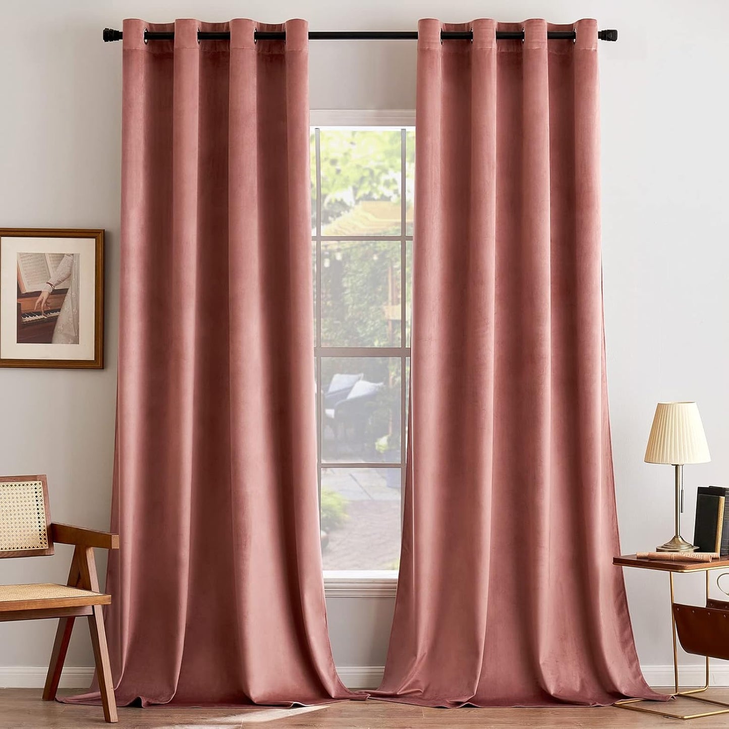 ANRODUO Dusty Rose Blackout Curtains Set