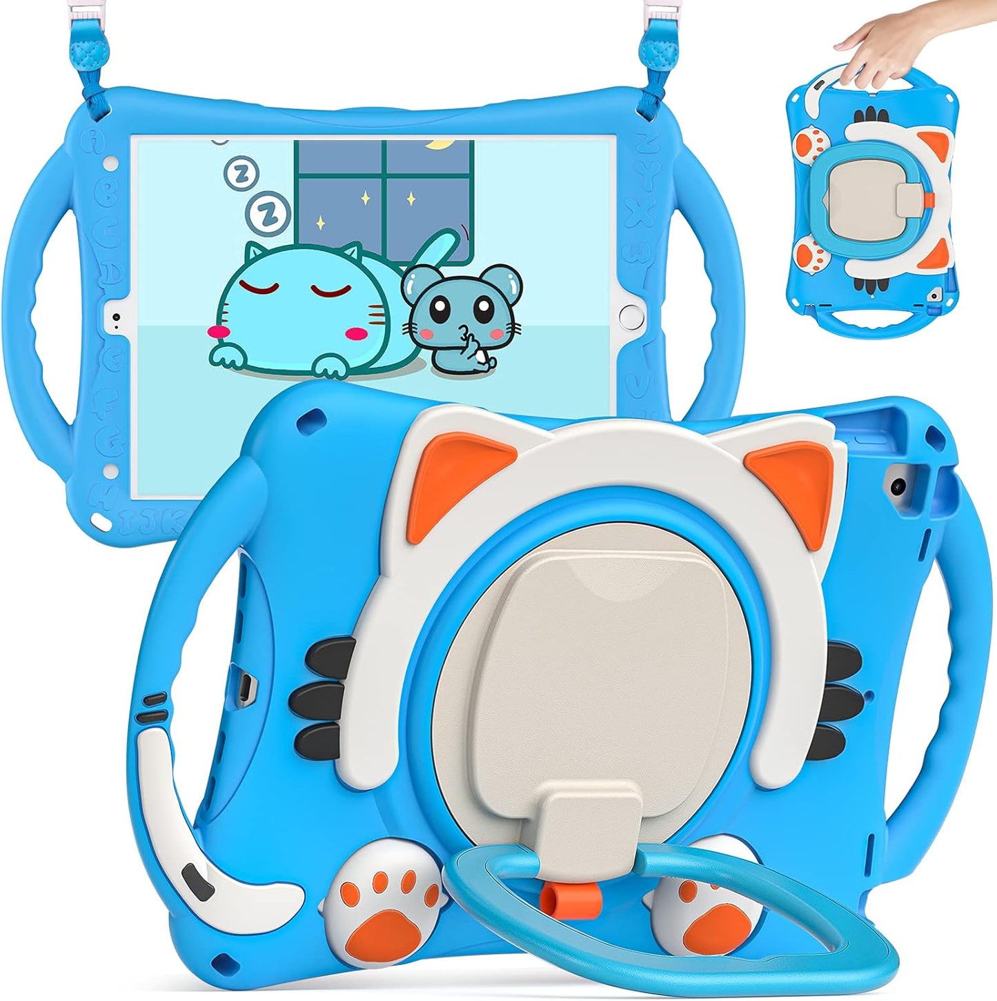 BATYUE iPad 10.2 inch Case with Rotating Stand and Strap
