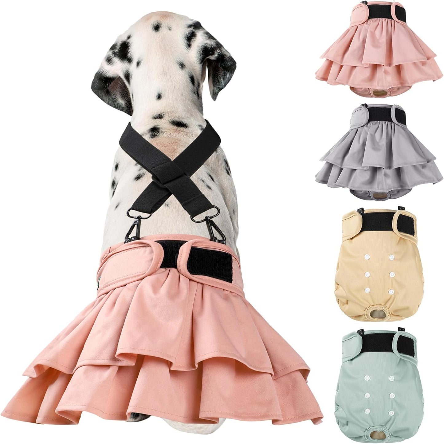 Langsprit Washable Dog Diapers Set: 5-in-1 Solution!