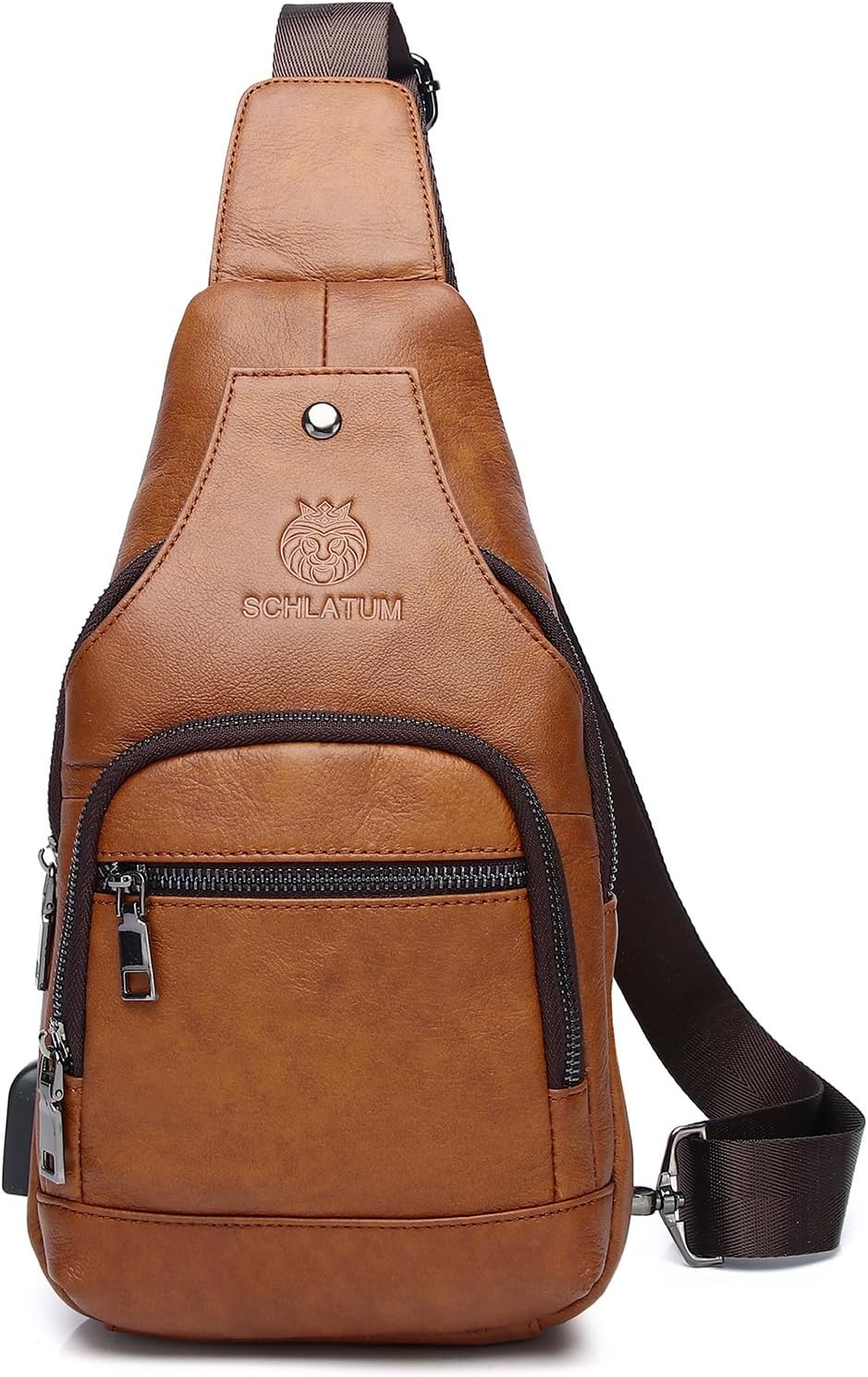 LUKZIJAES Genuine Leather Sling Bag for Men - Stylish & Versatile