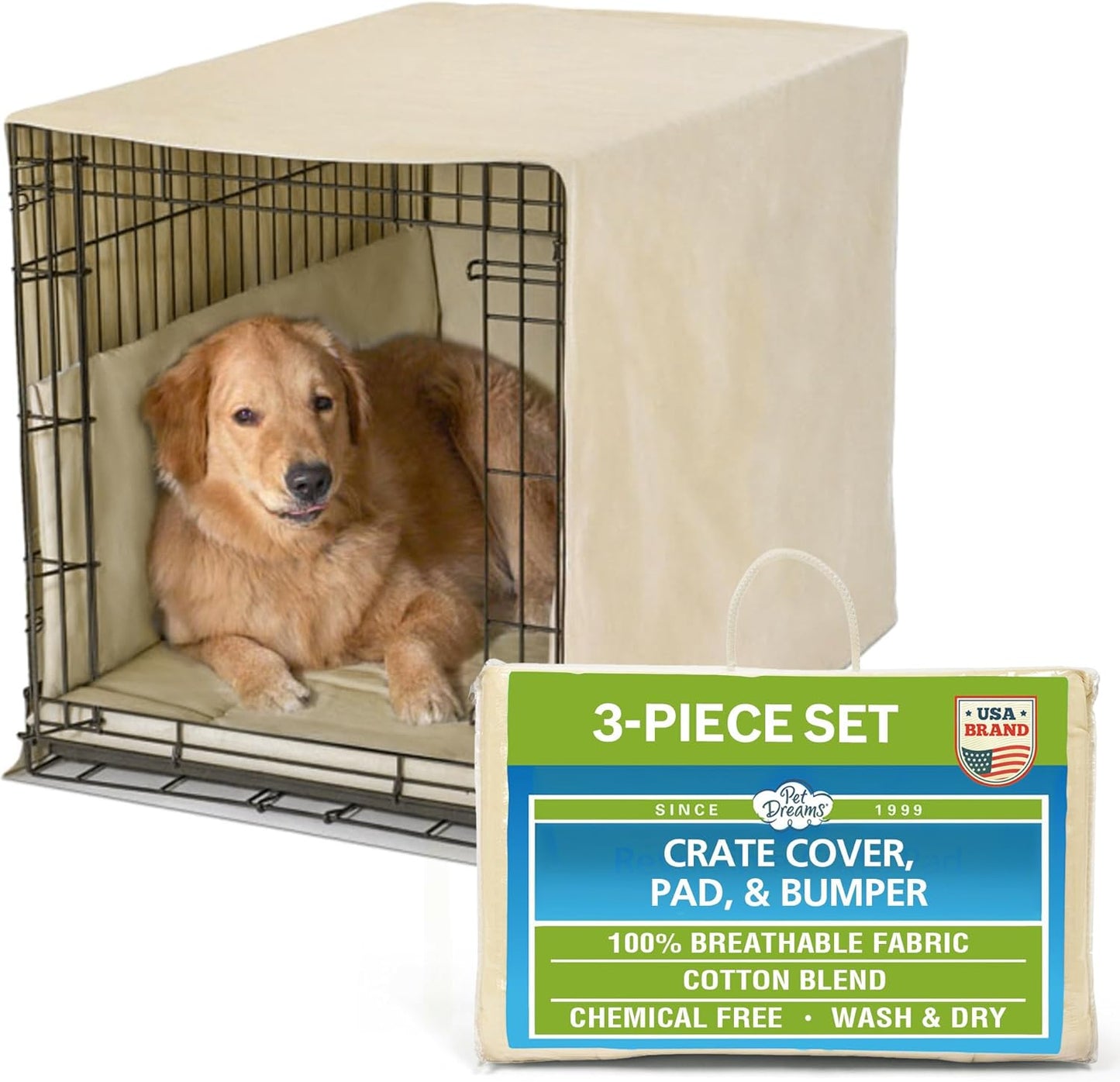 Pet Dreams 3-Piece Dog Crate Set for Comfort and Safety