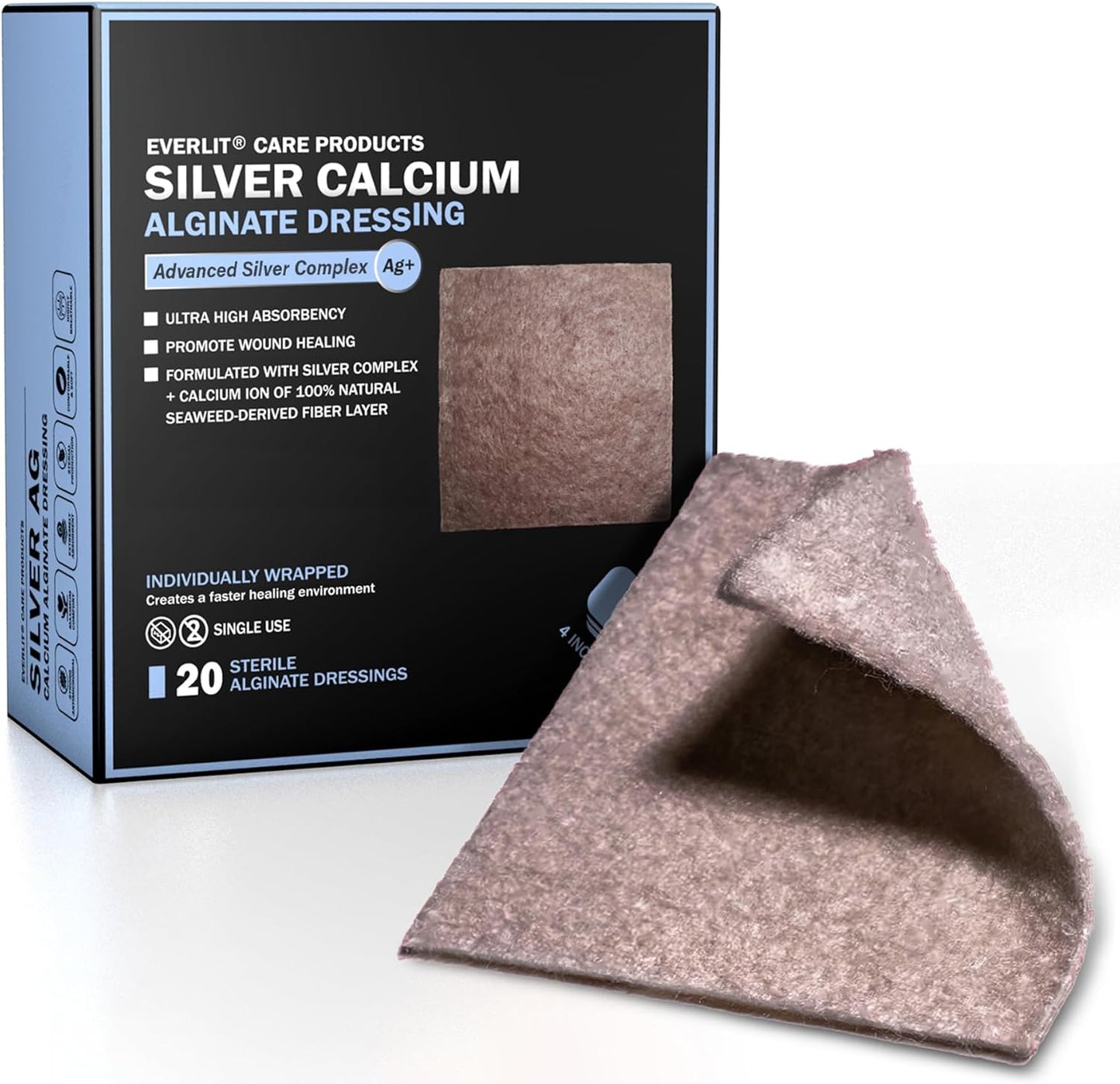 EVERLIT Silver Calcium Alginate Wound Dressing for Healing