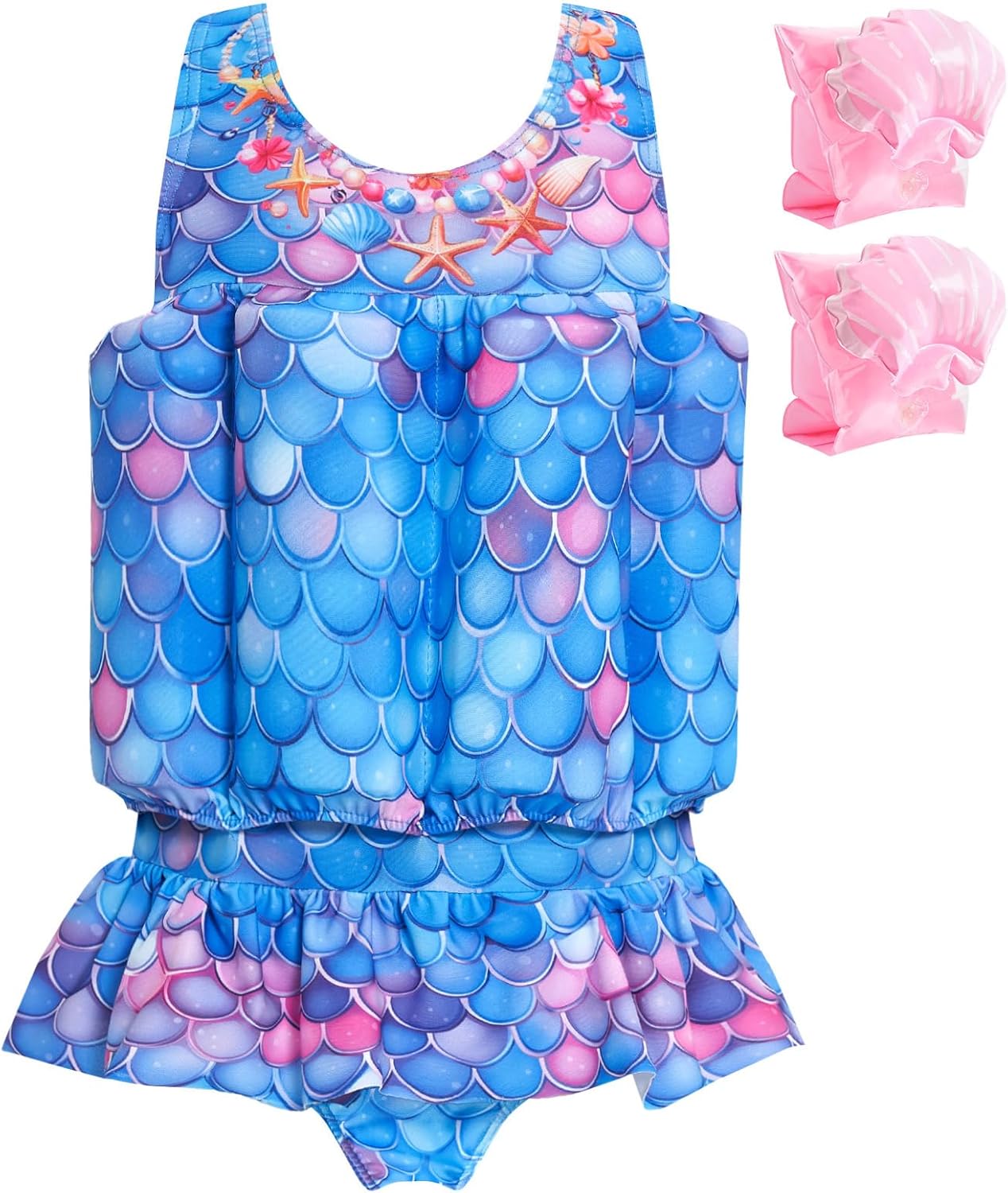 Baby Girls Swimsuit with Floatation for Safe Water Fun
