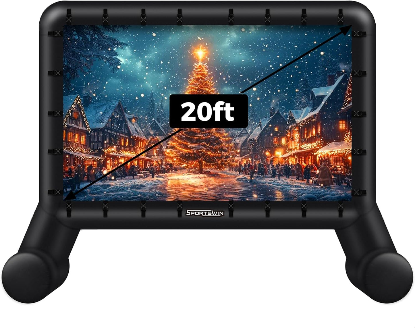 20FT Inflatable Movie Screen: Easy Front & Rear Projection Setup by SPORTSWIN