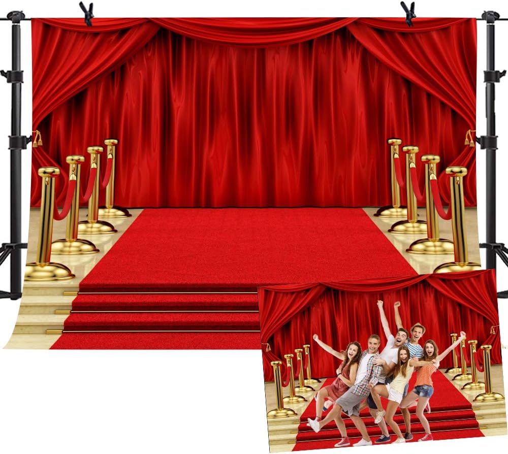 Red Carpet Curtain Backdrop for Stunning Photo Booth Props