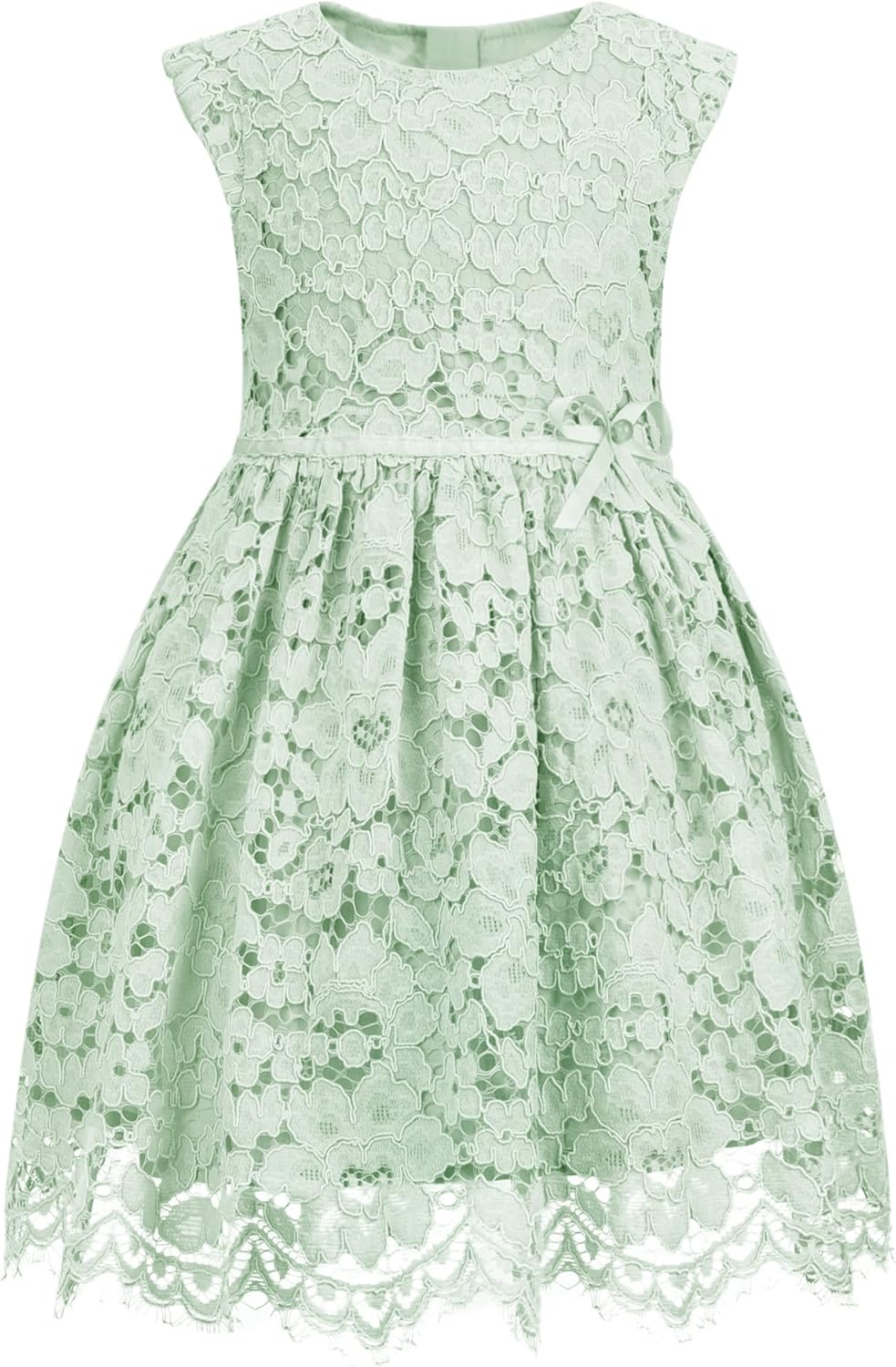 ALLOVIN Girls Sleeveless A-Line Lace Party Dress for All Occasions