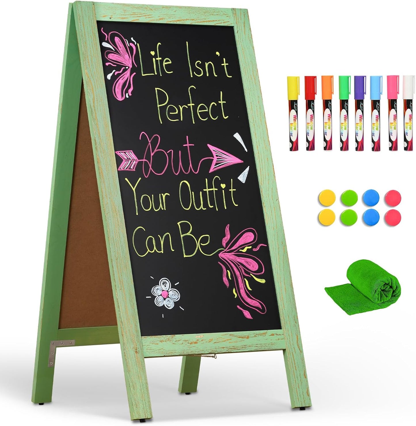 4 THOUGHT A-Frame Chalkboard Sign for Cafe and Restaurant Use