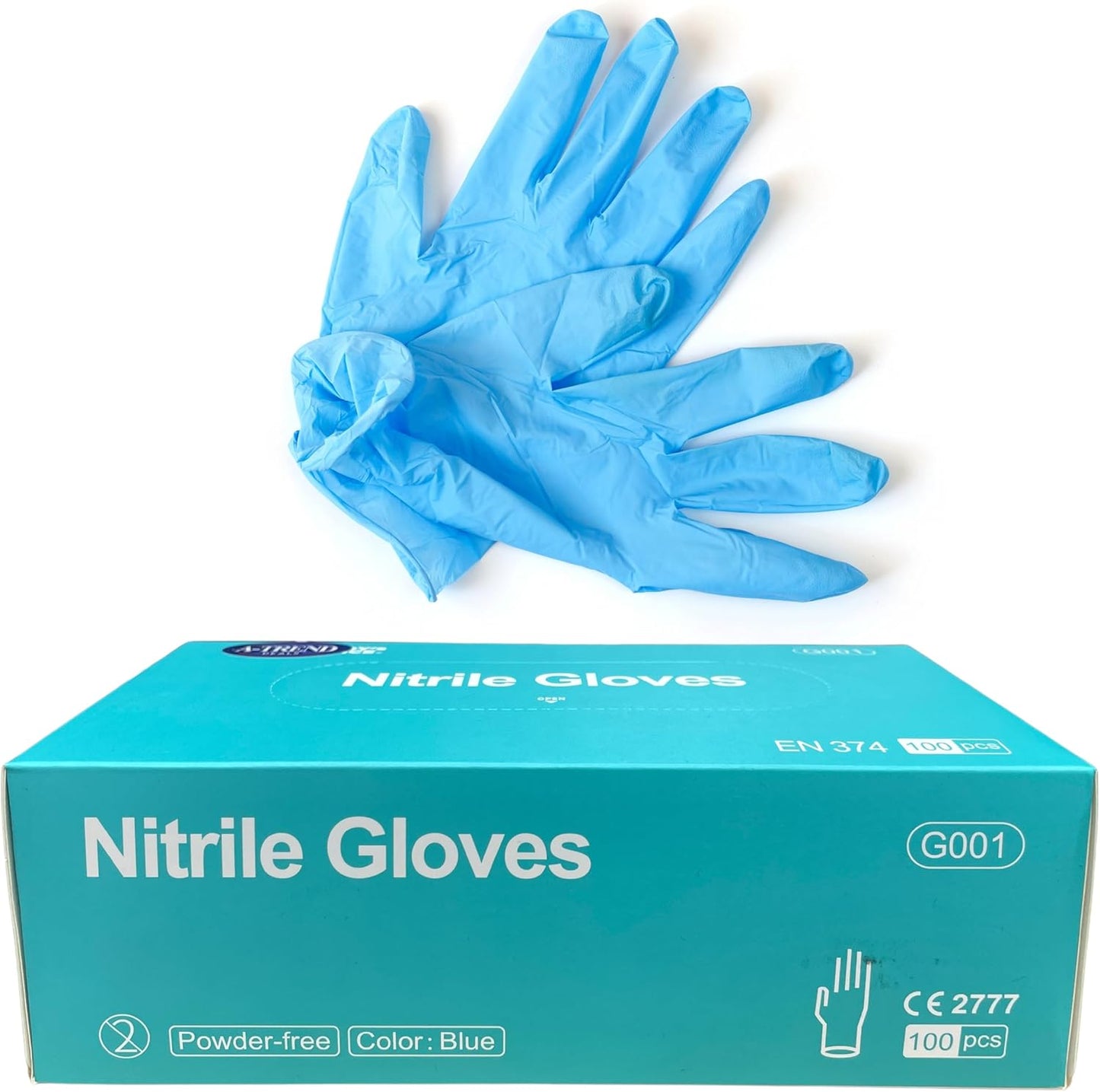 Blue Nitrile Disposable Gloves - For Cleaning & Lab Work