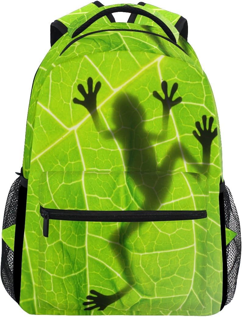 TropicalLife Green Tree Frog Backpacks for School and Travel