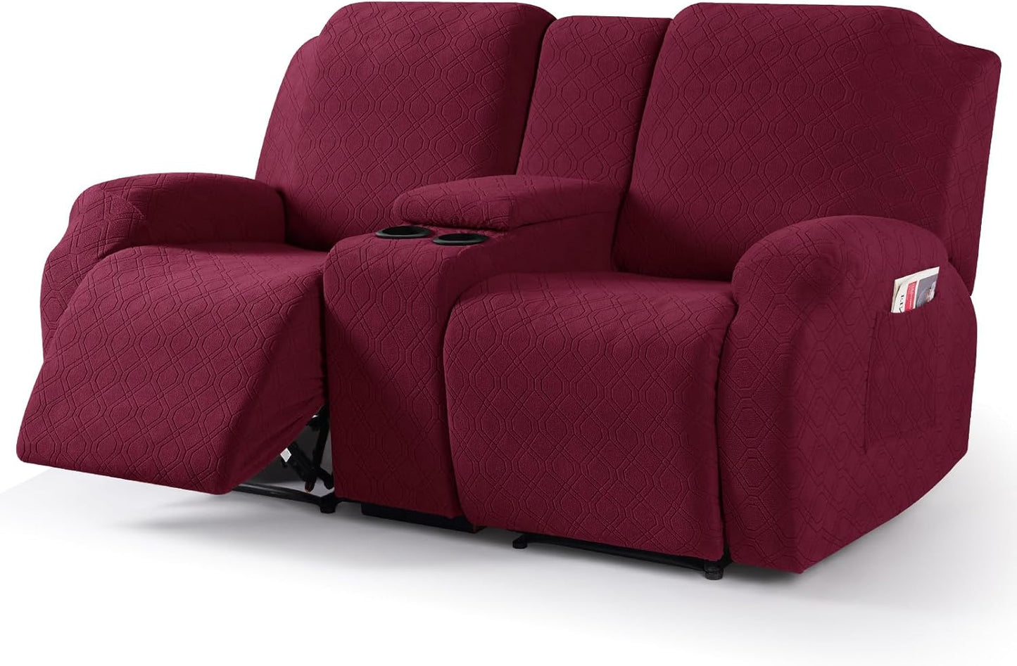 VANSOFY Recliner Loveseat Cover with Console for 2 Seat Sofa