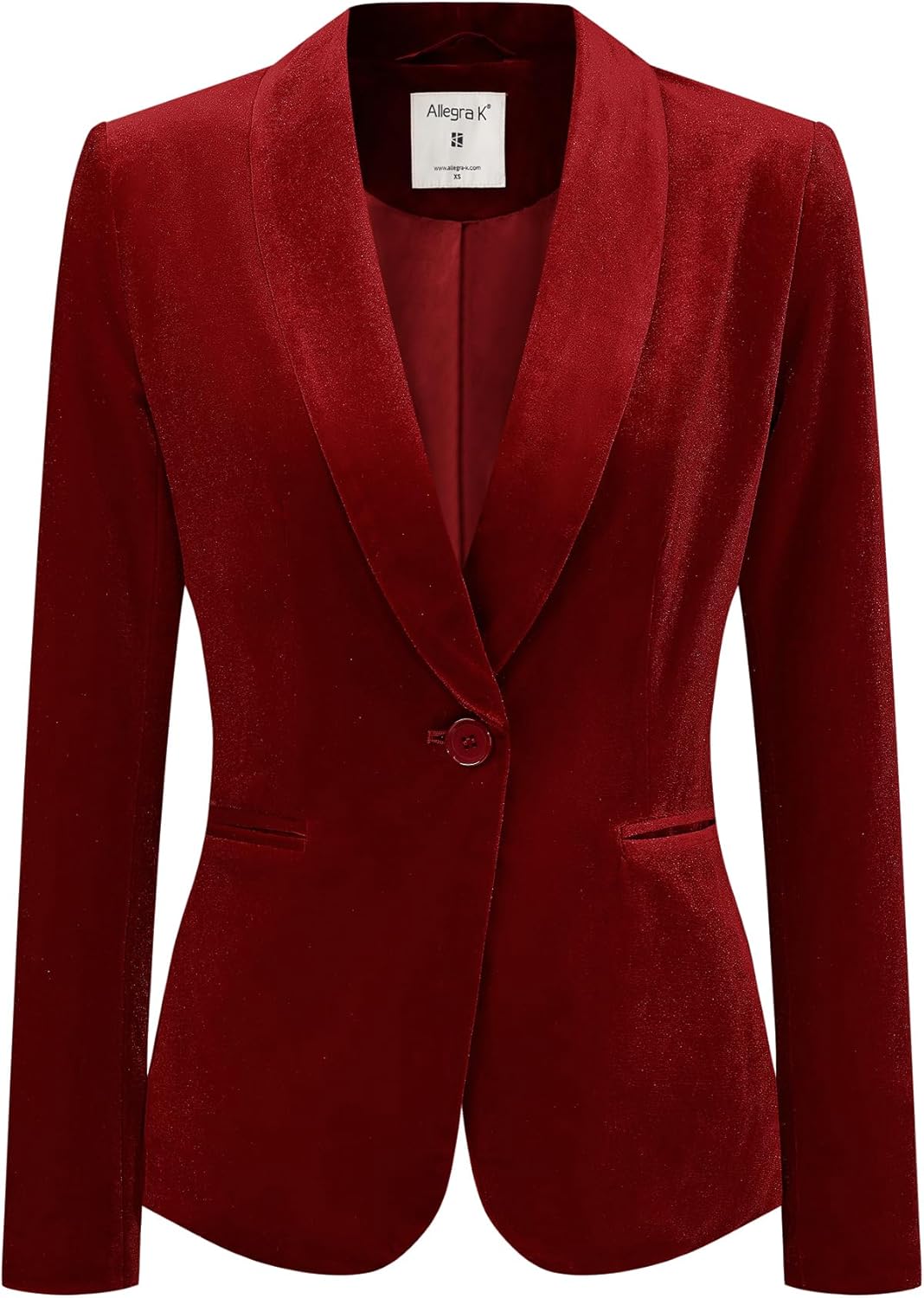 Allegra K Women's Velvet Blazer for Halloween and Christmas Wear