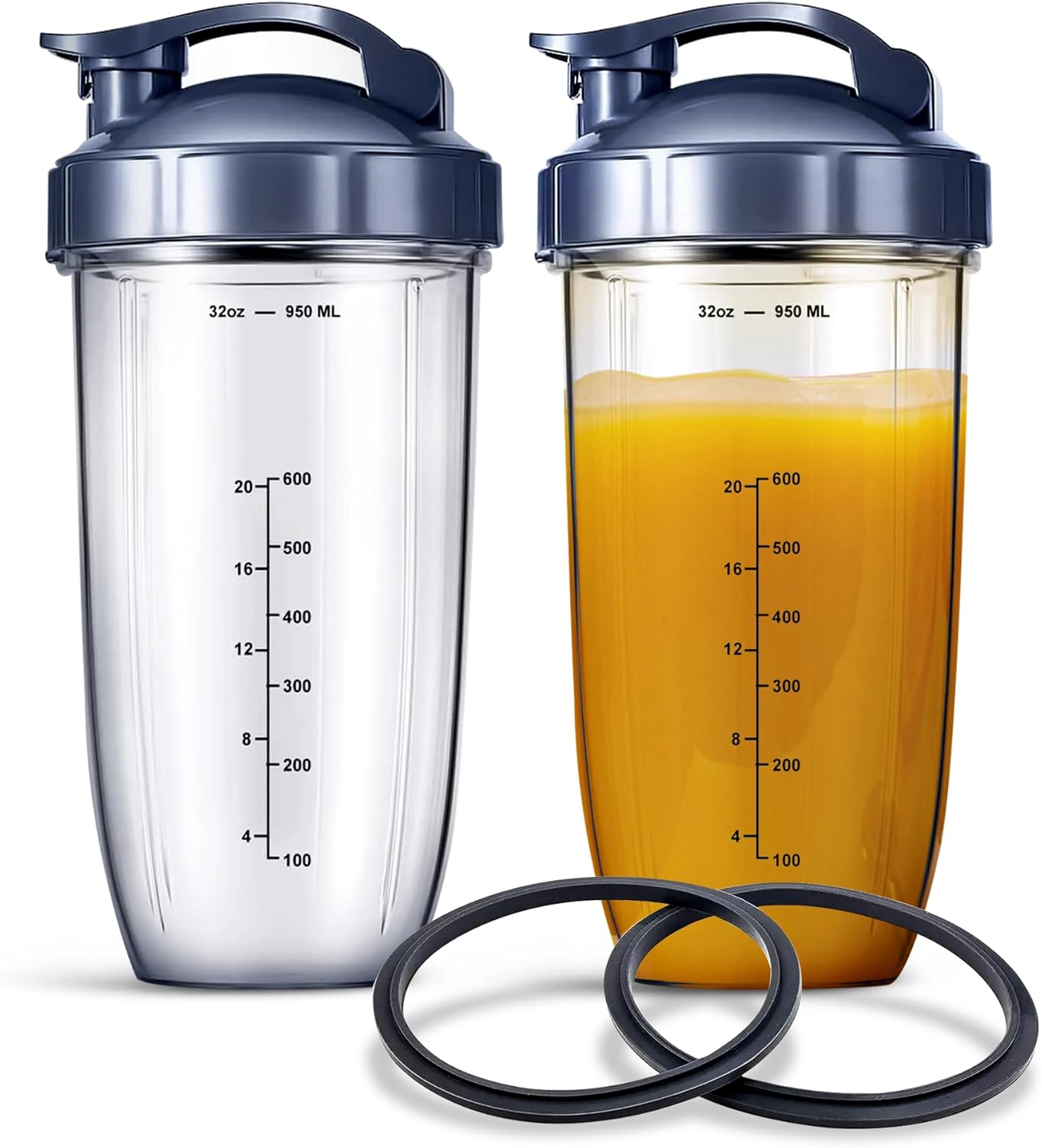 BRENSTEN 32oz NutriBullet Cups (2-Pack) - Seal in Freshness!