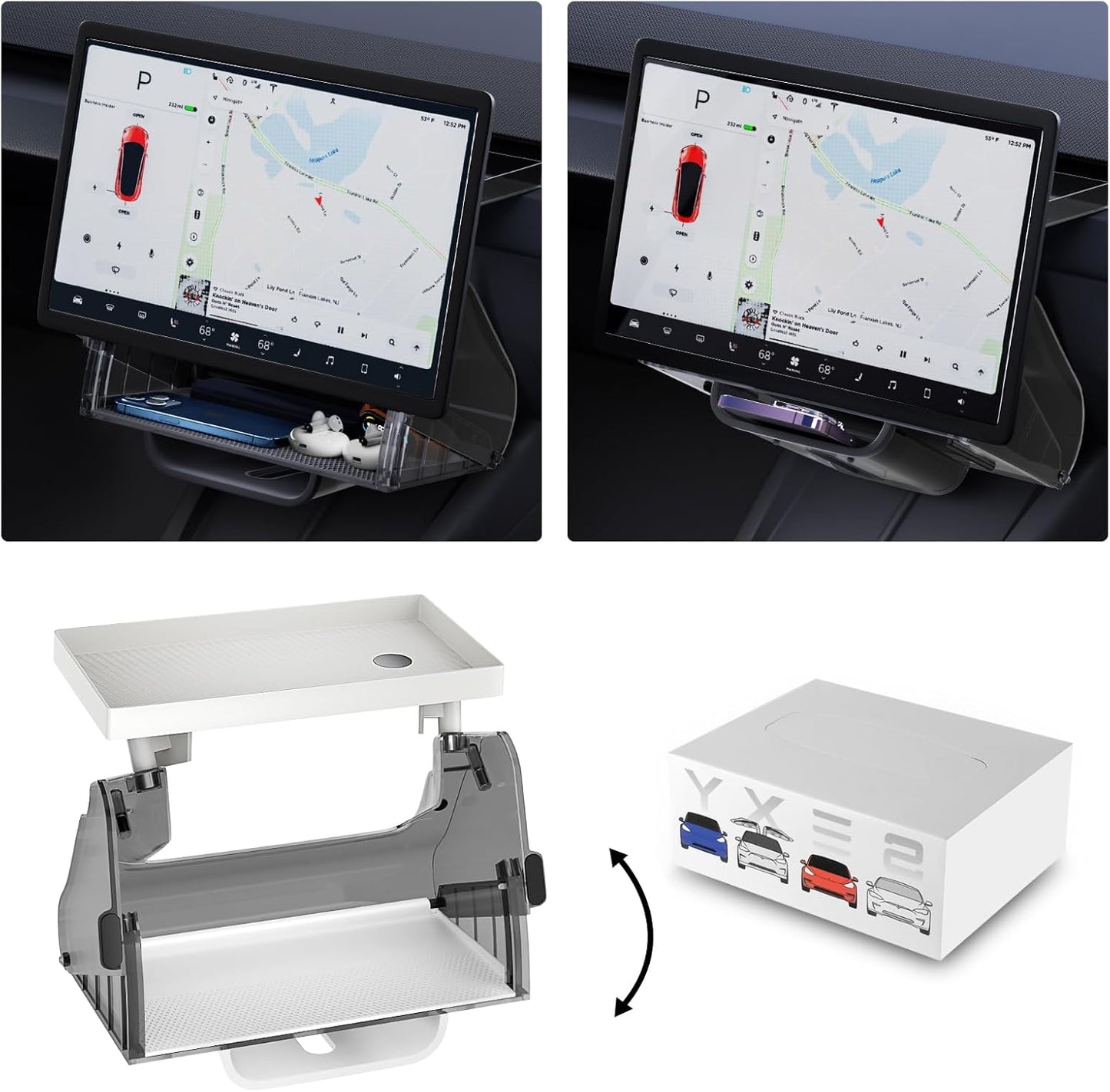 Hidden Tesla Under Screen Storage Box for Model 3 and Y