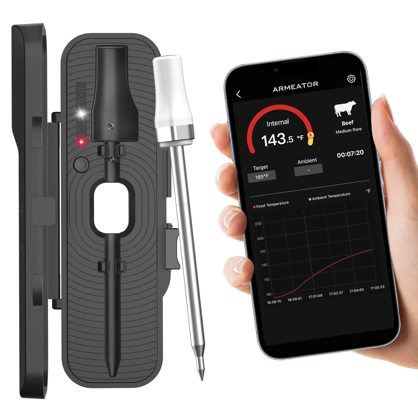 Wireless Bluetooth Meat Thermometer - ARMEATOR
