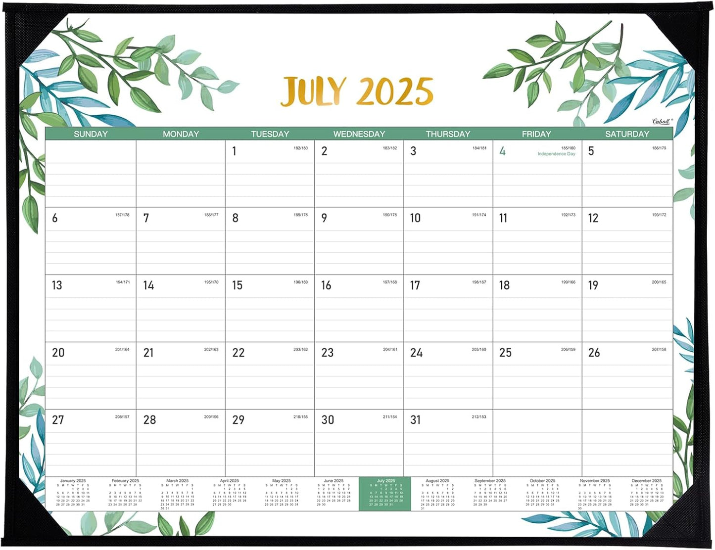 Coboll Large Desk Calendar 2025-2026 - 22x17 - 18 Months, July 2025 to Dec 2026