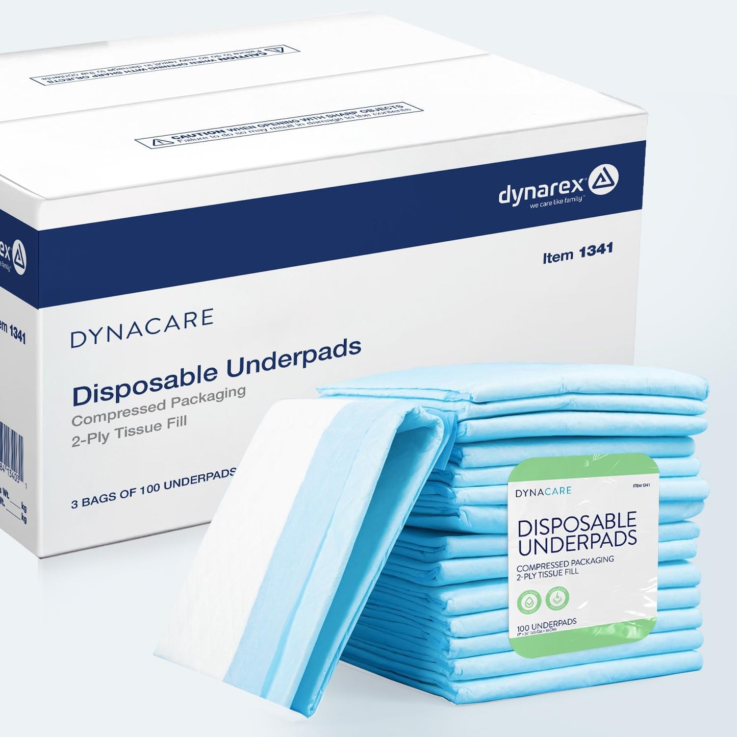 Dynarex Disposable Underpads for Incontinence Protection 17x24