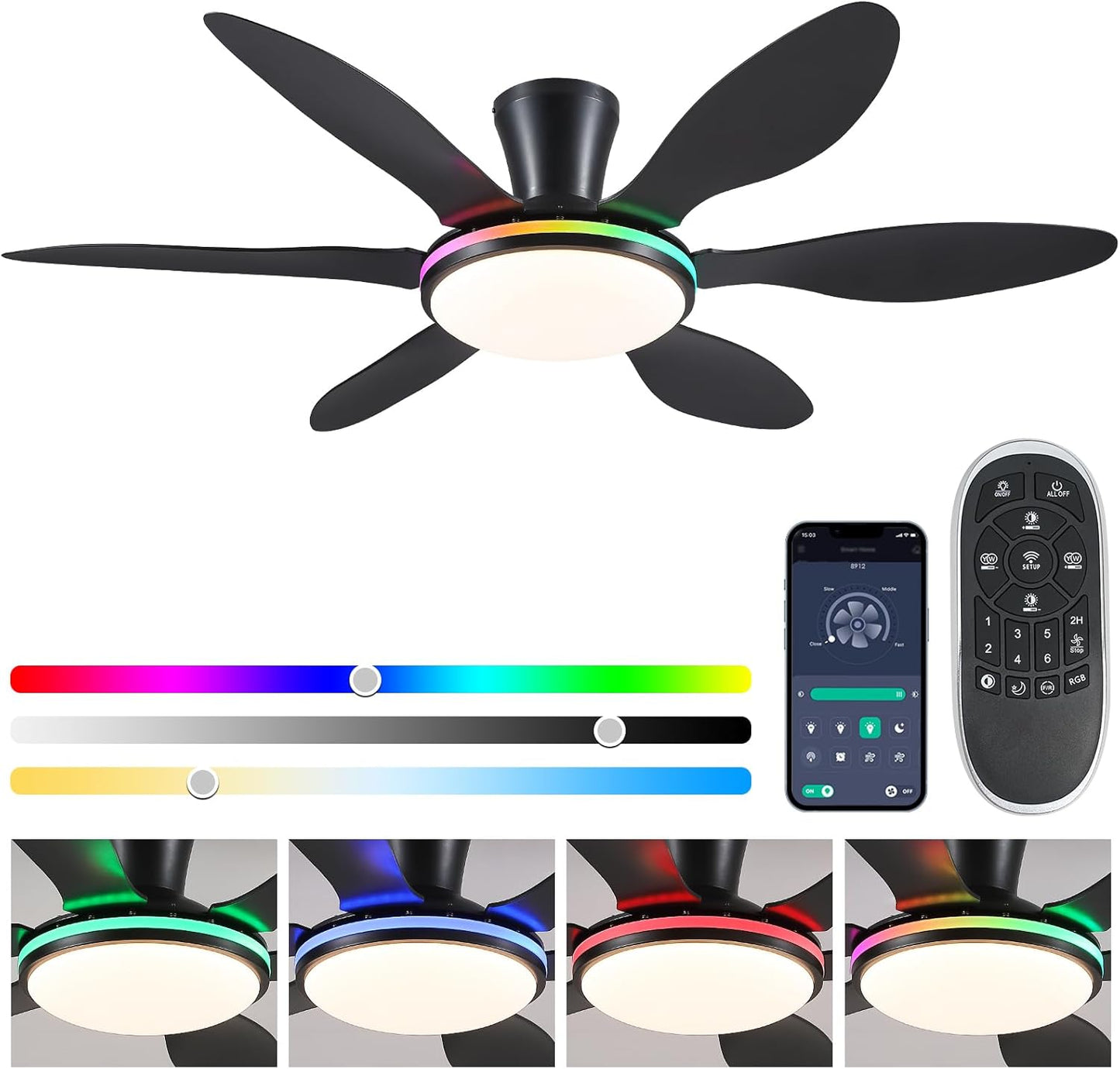 BayDay Ceiling Fans with Lights for Modern Home Decor Needs