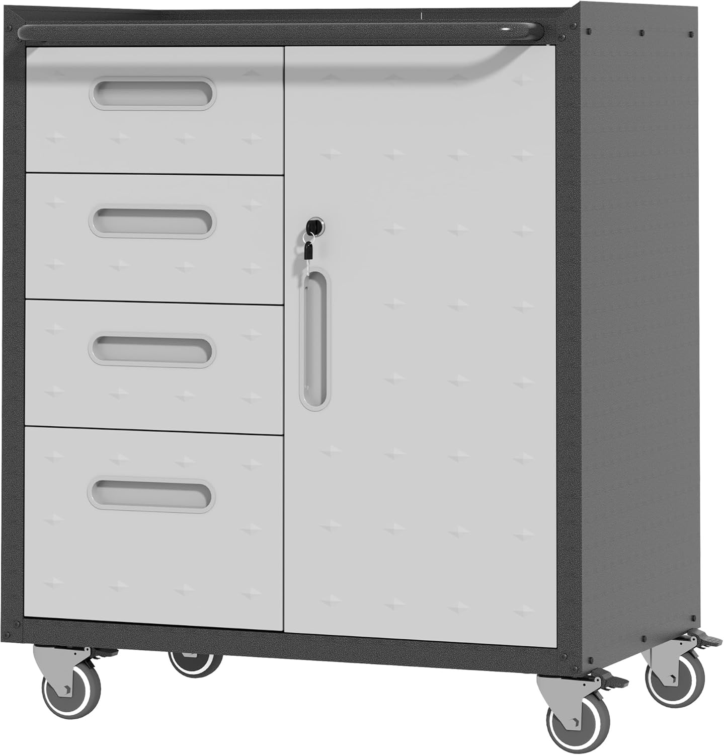 Metal Storage Cabinet with Wheels for Tools and Accessories