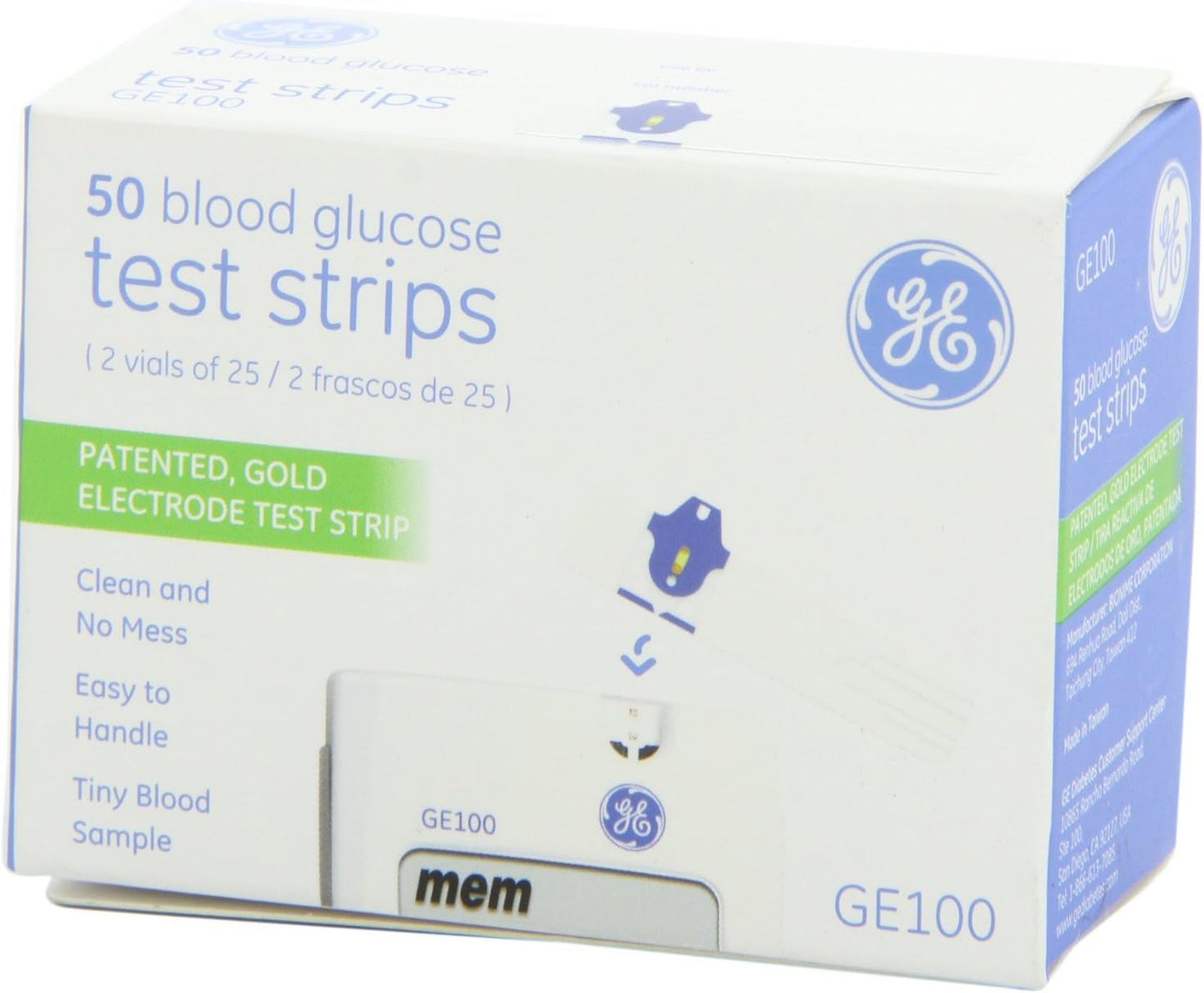 GE100 Blood Glucose Test Strips with True Auto Coding Technology