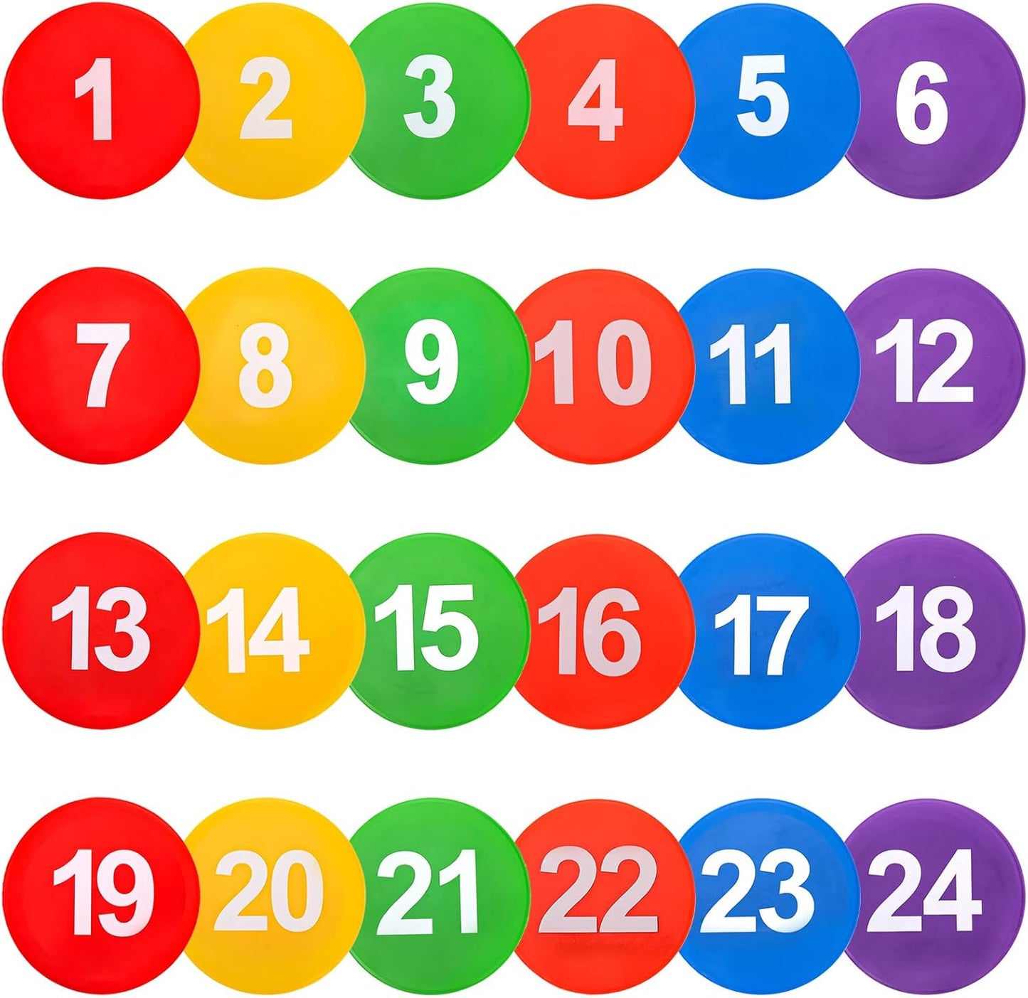 Okllen 24 Pack Poly Vinyl Spot Markers for Training and Drills