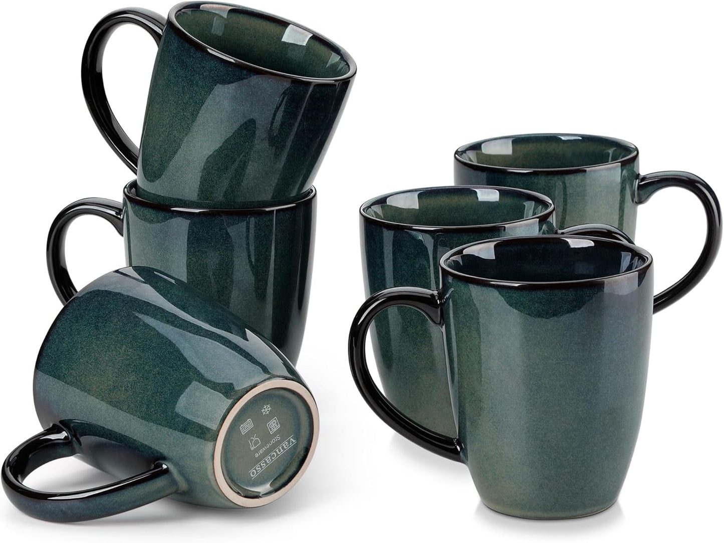 vancasso STARRY Ceramic Coffee Mug Set of 6 for Tea and Latte