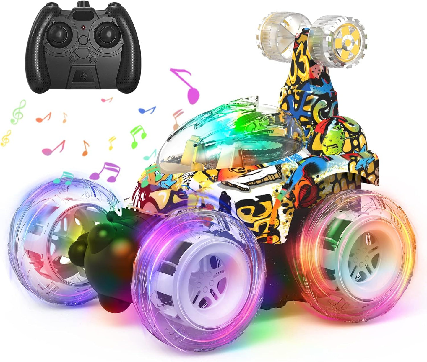 Invincible 360Rolling RC Stunt Car - Colorful Lights!