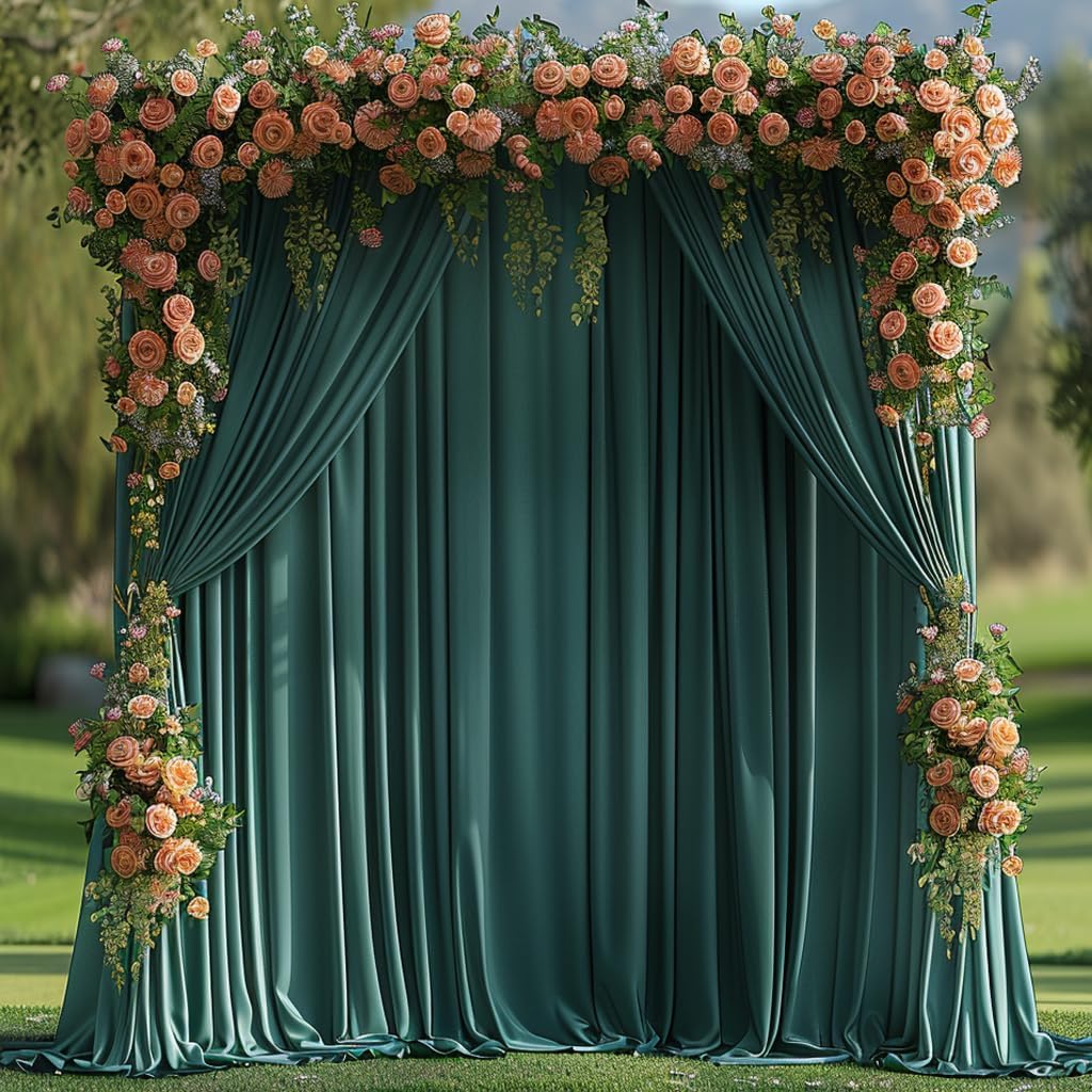 30x10ft Wrinkle Free Hunter Green Backdrop Curtain for Events
