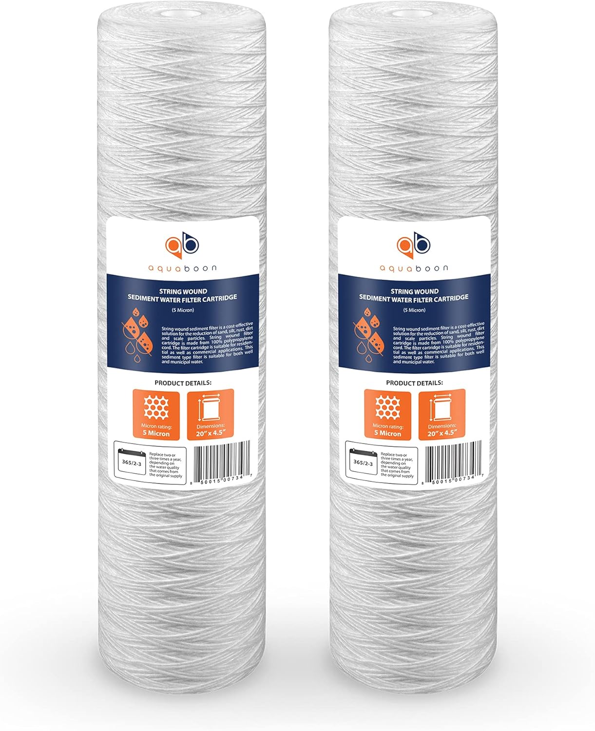 Aquaboon 5 Micron Whole House Water Filter for Well Water