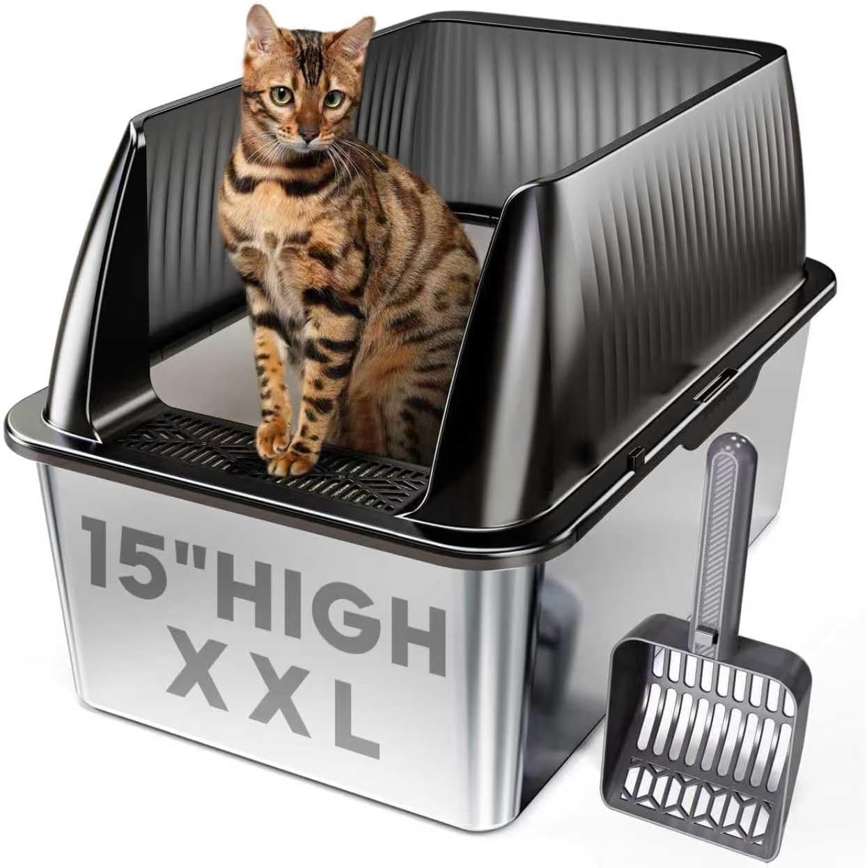 Extra Large Stainless Steel Cat Litter Box Enclosure for Cats