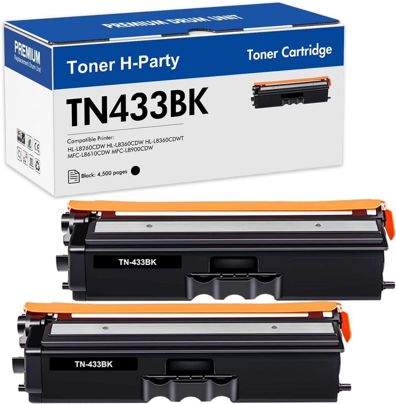 TN433 Black Toner Cartridge Compatible for Brother Printers
