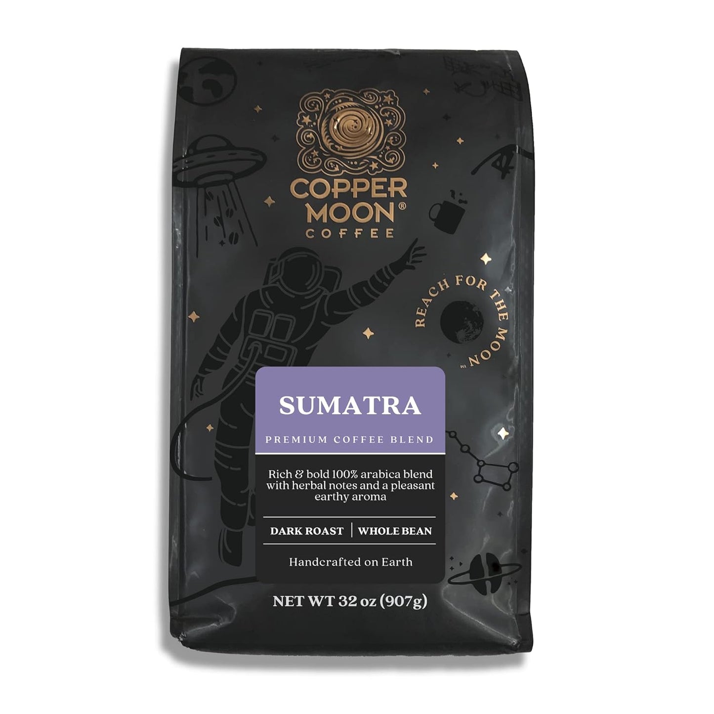 Copper Moon Dark Roast Sumatra Whole Bean Coffee 2 Lb: Bold Flavor