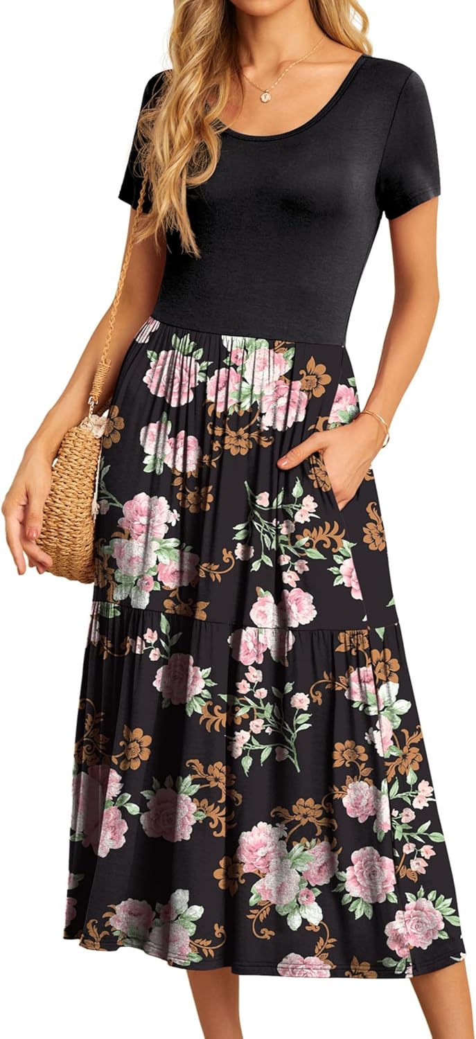 GRECERELLE Women's Summer Casual Maxi Dress with Pockets