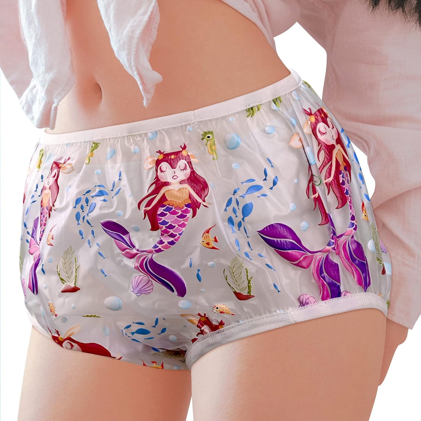 Purple PVC Diaper Cover - Underwater Mermaids | Aimisin