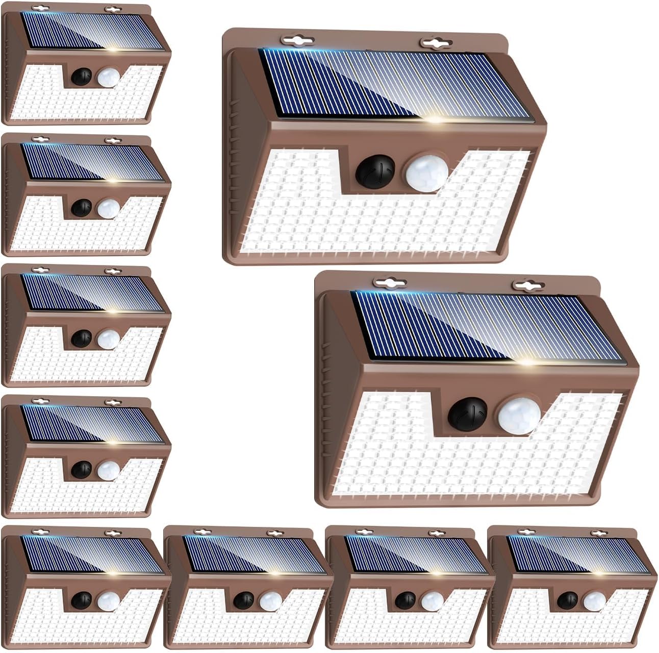 Ultra-Bright Solar Lights for Outside - 10 Pack with Motion Sensor