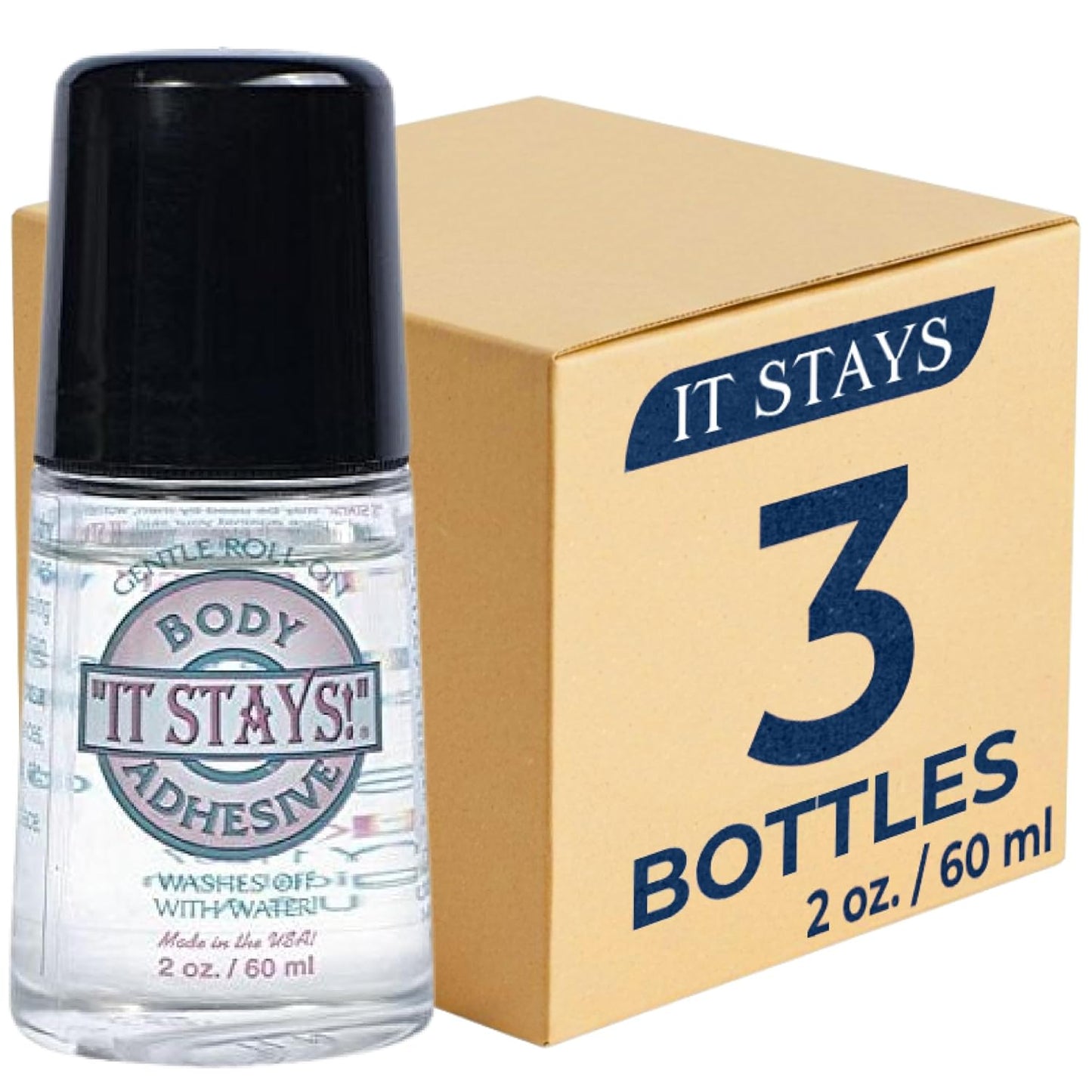 It Stays! Roll-On Body Fixative Glue for Secure Hold