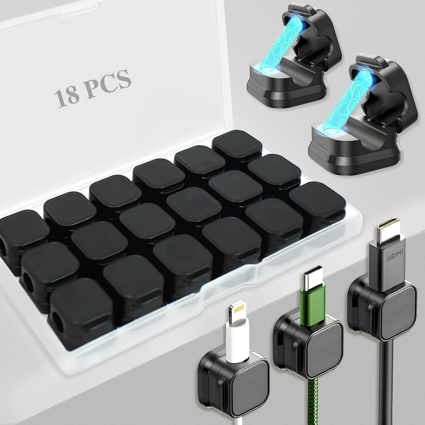 Magnetic Cord Organizer 18-Pack - Declutter with Ease!
