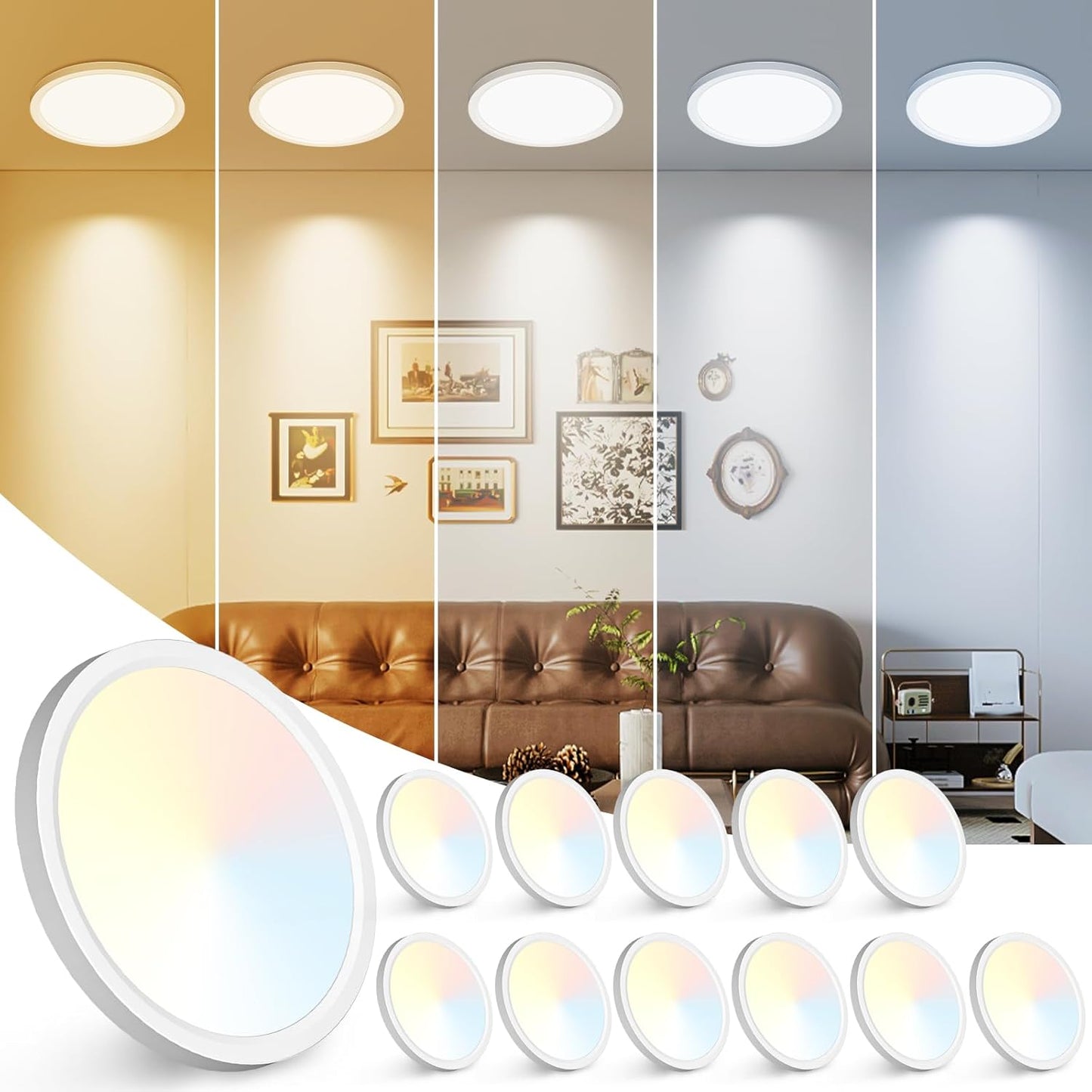 Peasur 7 inch LED Ceiling Light - Adjustable Flush Mount Fixture