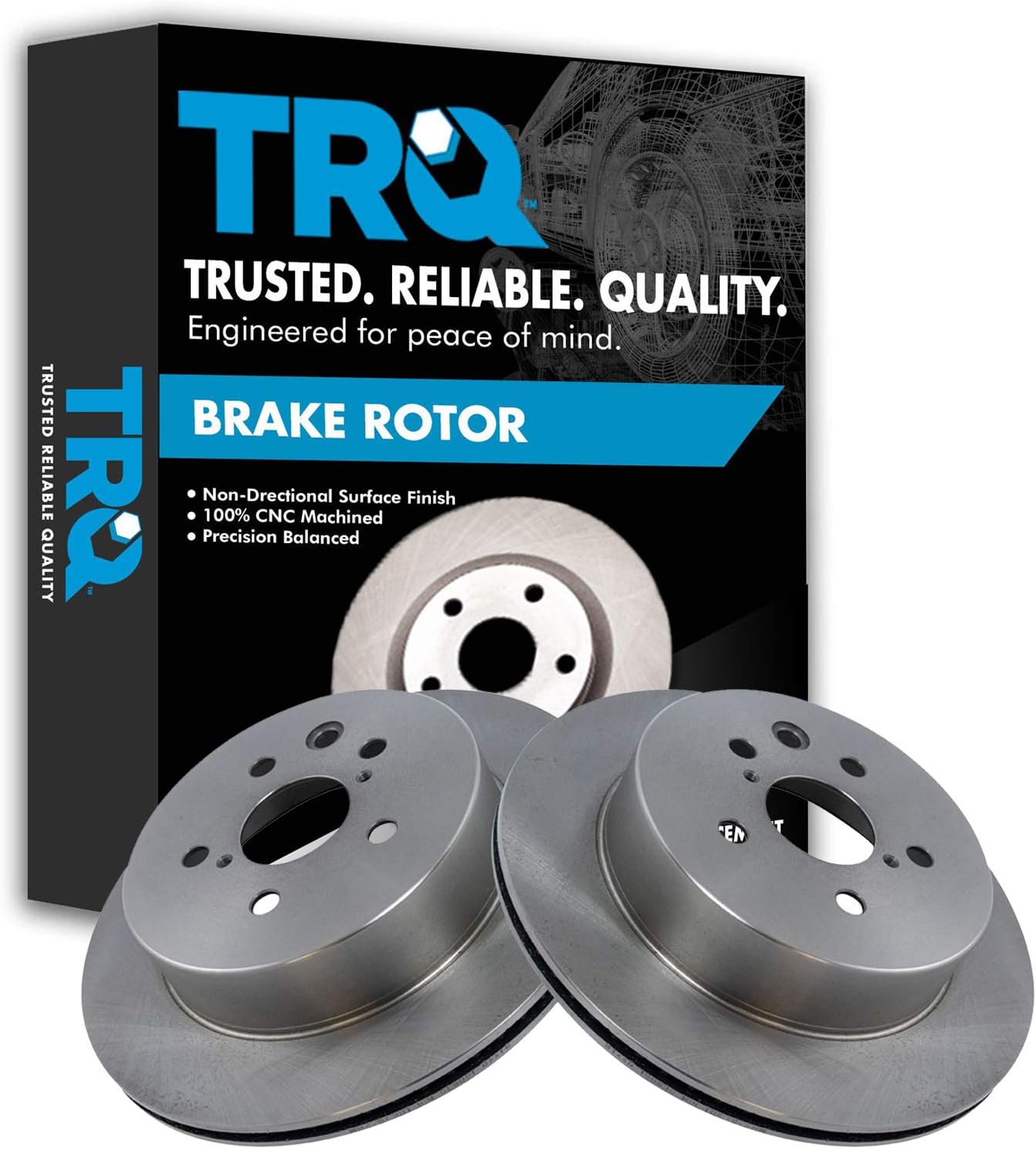 TRQ Rear Brake Rotors Set for Lexus GS and IS Models