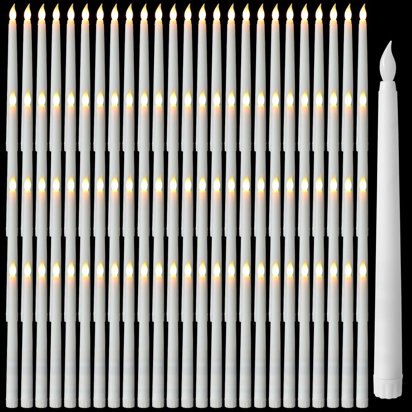 100 Pcs 9.7 Inch LED Flameless Taper Candles for Events
