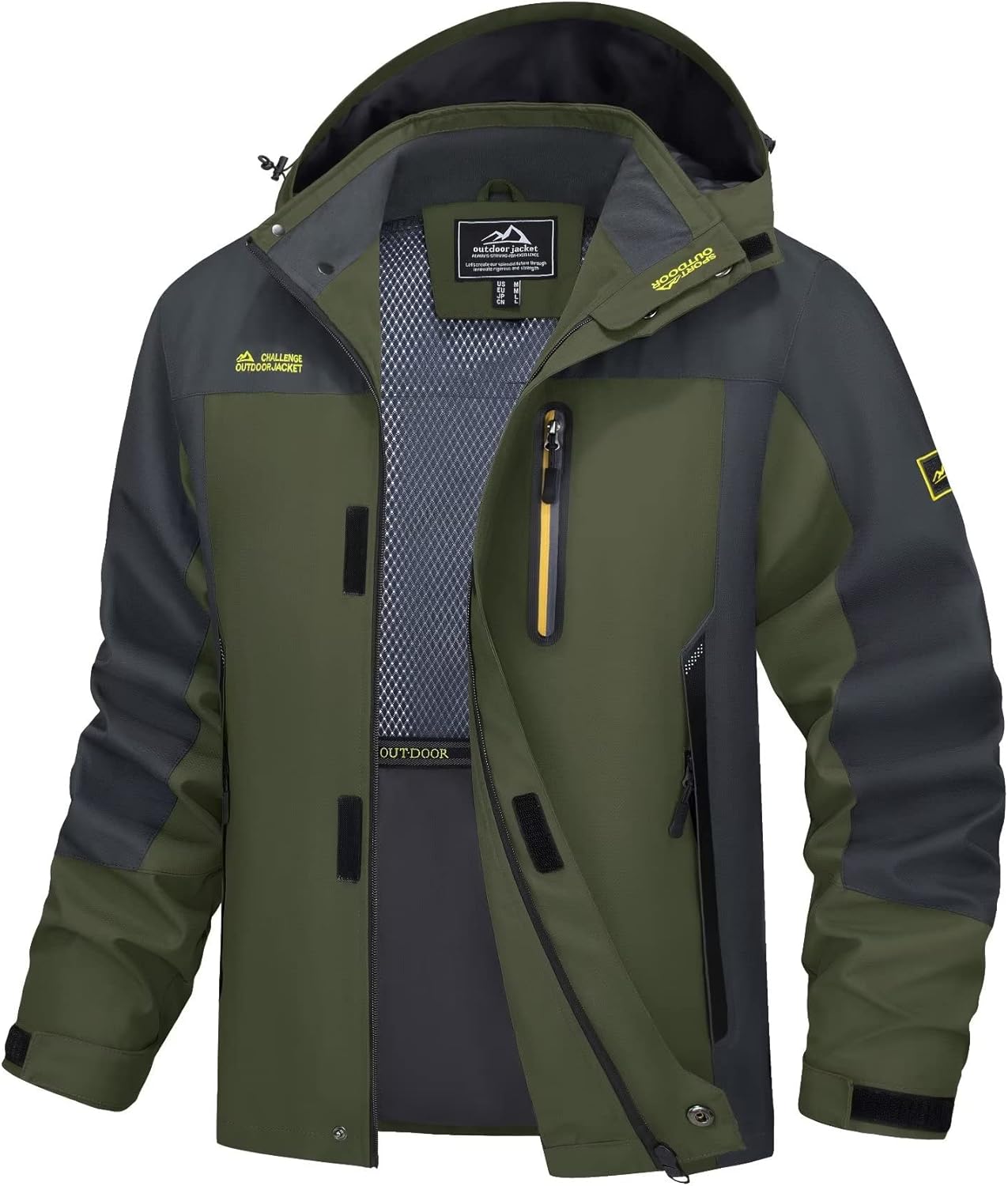 MAGCOMSEN Men's Hooded Windproof Water Resistant Rain Jacket