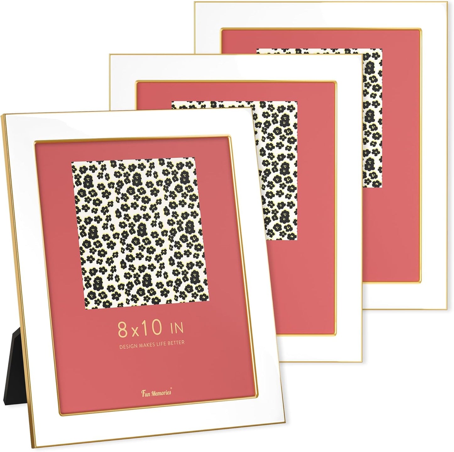 Fun Memories 8x10 Picture Frame Set - Elegant White and Gold
